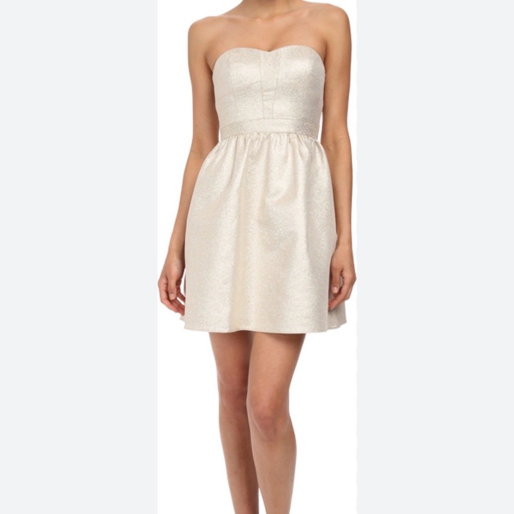 Aidan Mattox Strapless Golden Dress